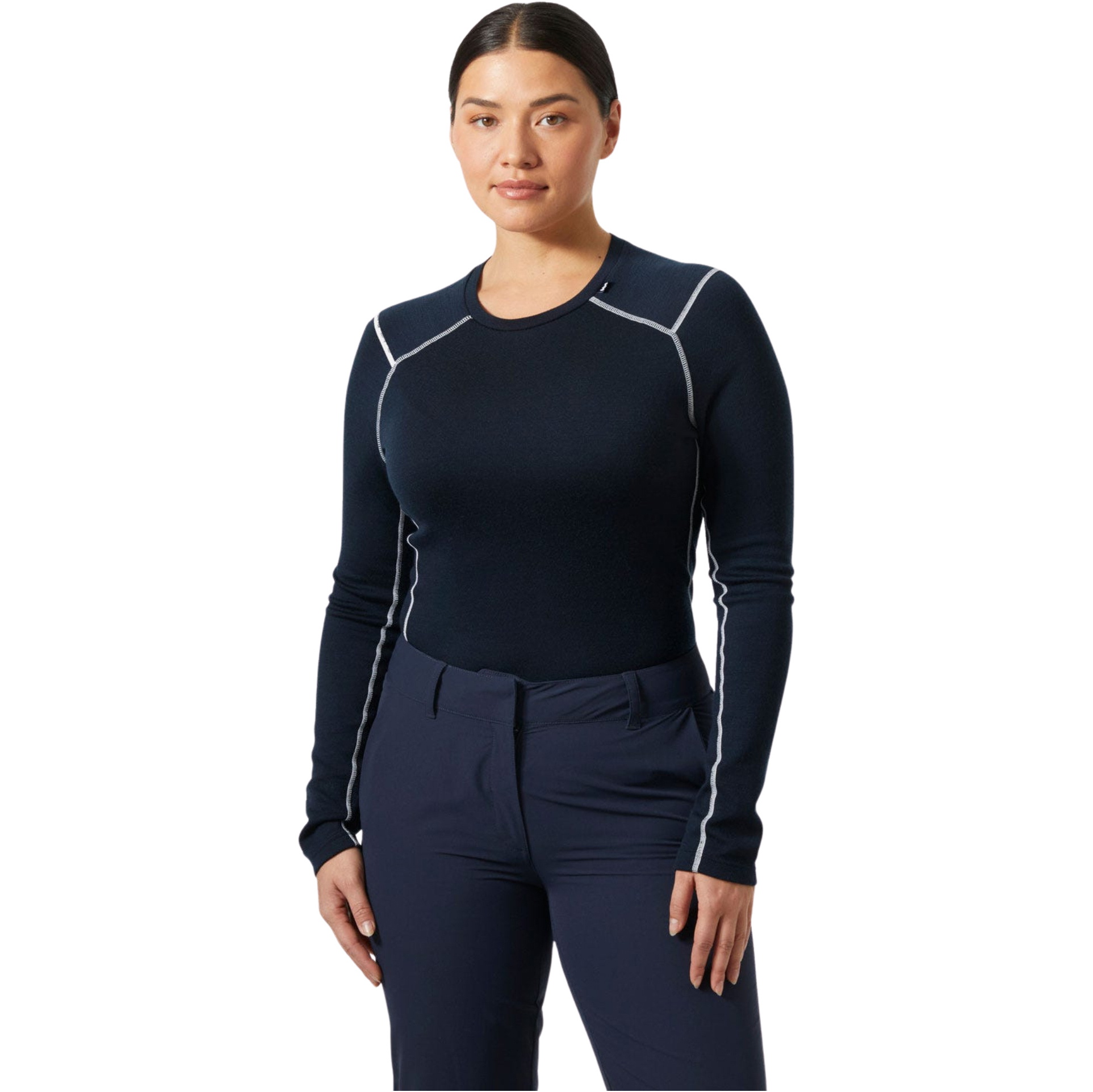 2025 Helly Hansen Womens Lifa Merino Midweight Crew Base Layer 49378 - Navy